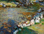 John Singer Sargent, Val d'Aosta: Stepping Stones, c. 1907, Collection of Michael and Jean Antonello