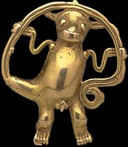 Pendant of a monkey holding its tail