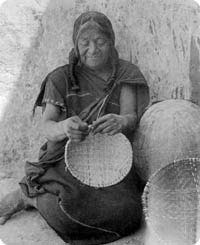 Indian making basket